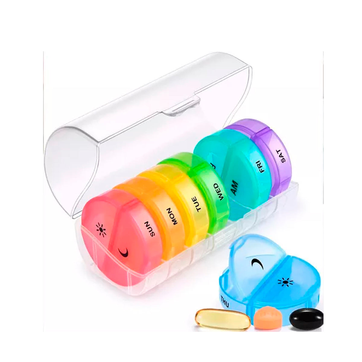 Pastillero Semanal Organizador Portátil 2 Tomas Diarias