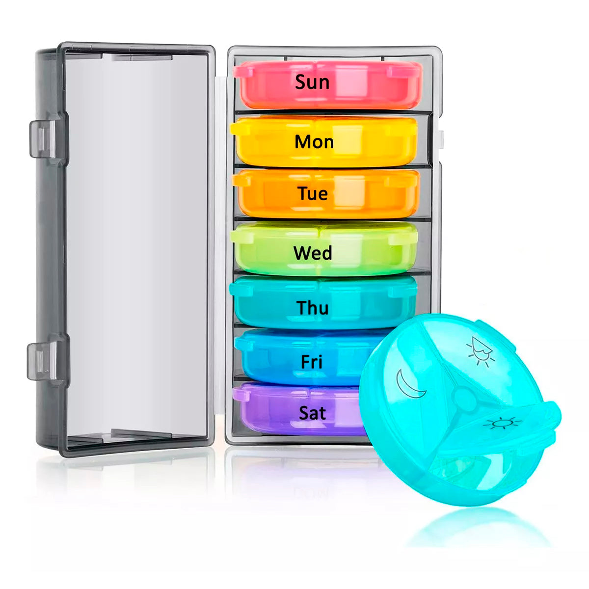 Pastillero Semanal Organizador Portátil 2 Tomas Diarias