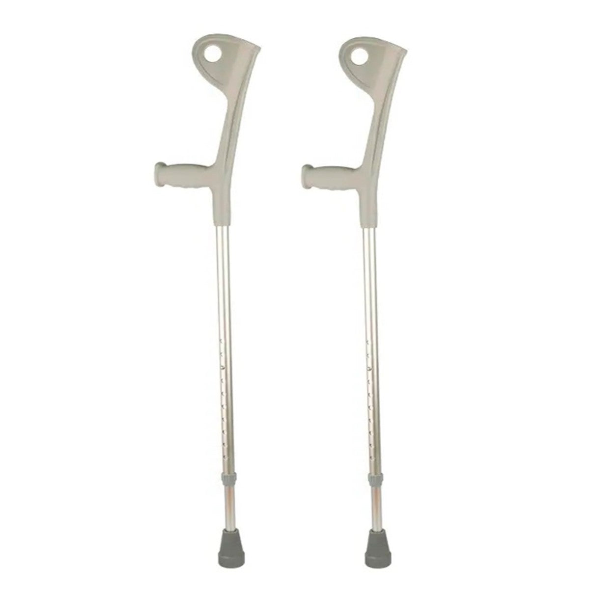 2 Muletas Codera Fija Canadiense Altura Ajustable Gris