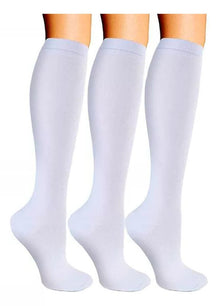 Calcetines Medias Compresión Anti-varices Pack De 3 Blancas