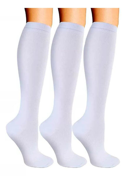 Calcetines Medias Compresión Anti-varices Pack De 3 Blancas