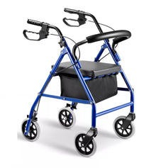 Andador 4 Ruedas Plegable Con Asiento Frenos Y Bolso