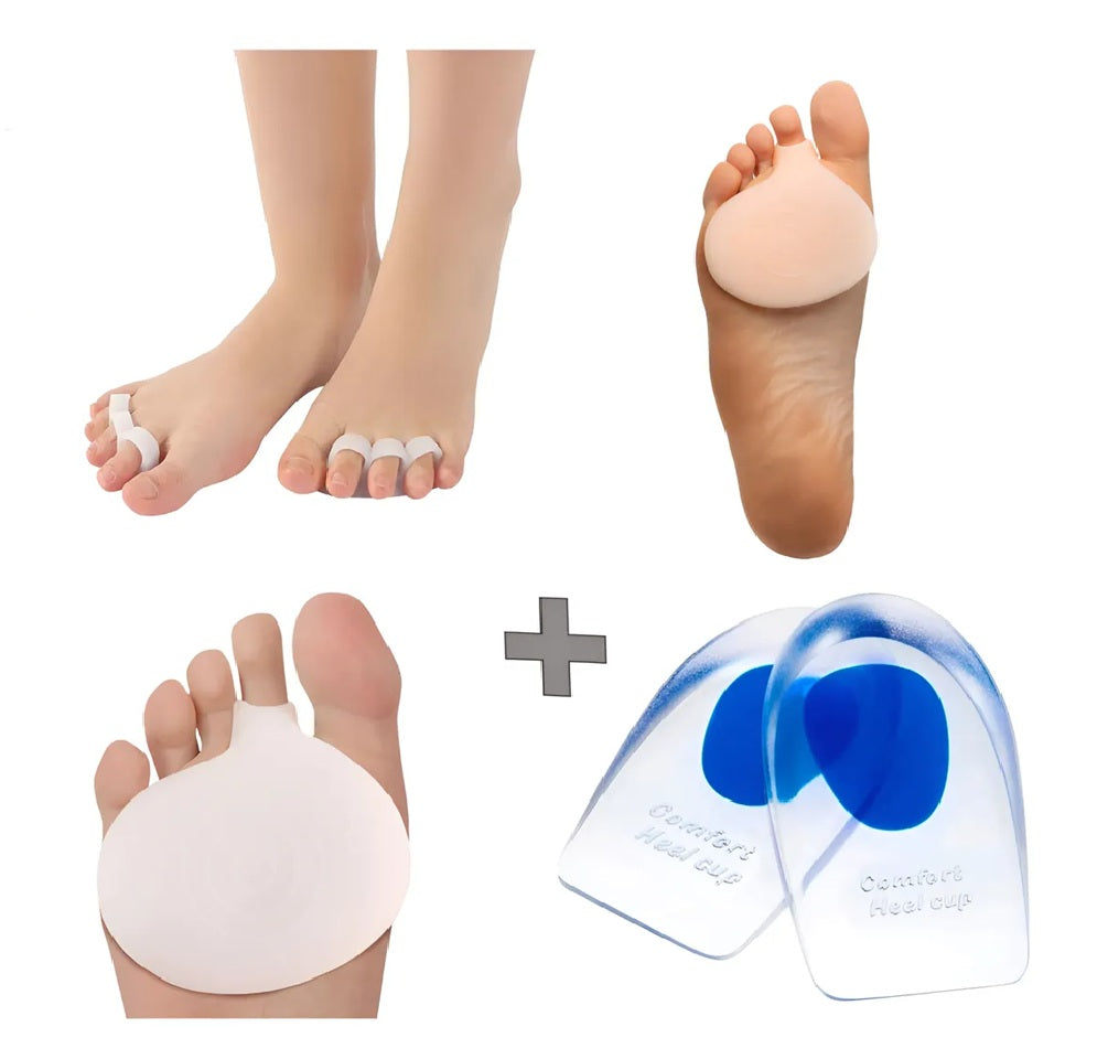 Pack 4 Almohadilla Plantillas Silicona Metatarso Fascitis Estandar Variado