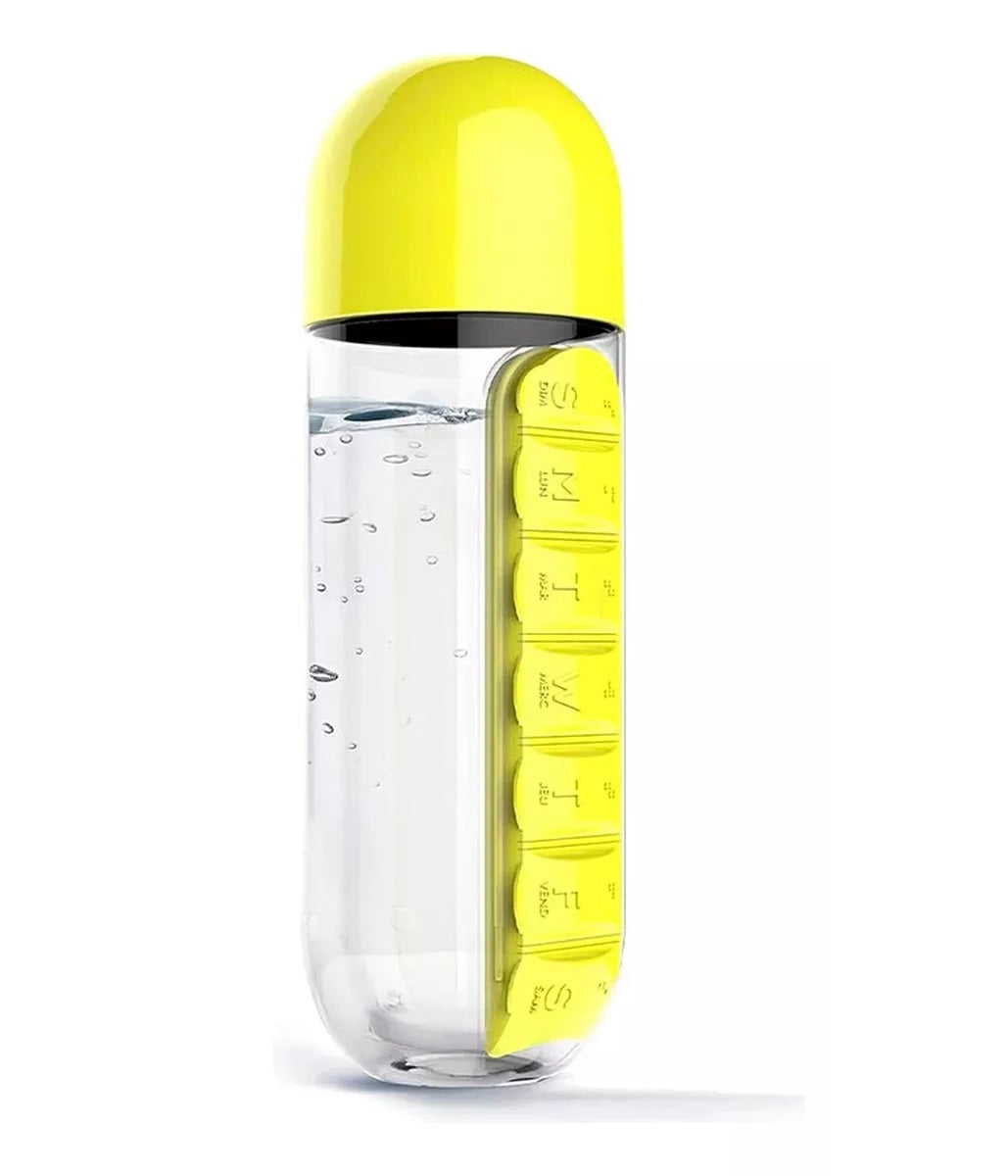 Botella De Agua 600ml + Pastillero Semanal