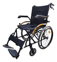 Silla De Ruedas Geriatrica Plegable  Freno Doble Rueda Maciza
