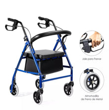Andador 4 Ruedas Plegable Con Asiento Frenos Y Bolso