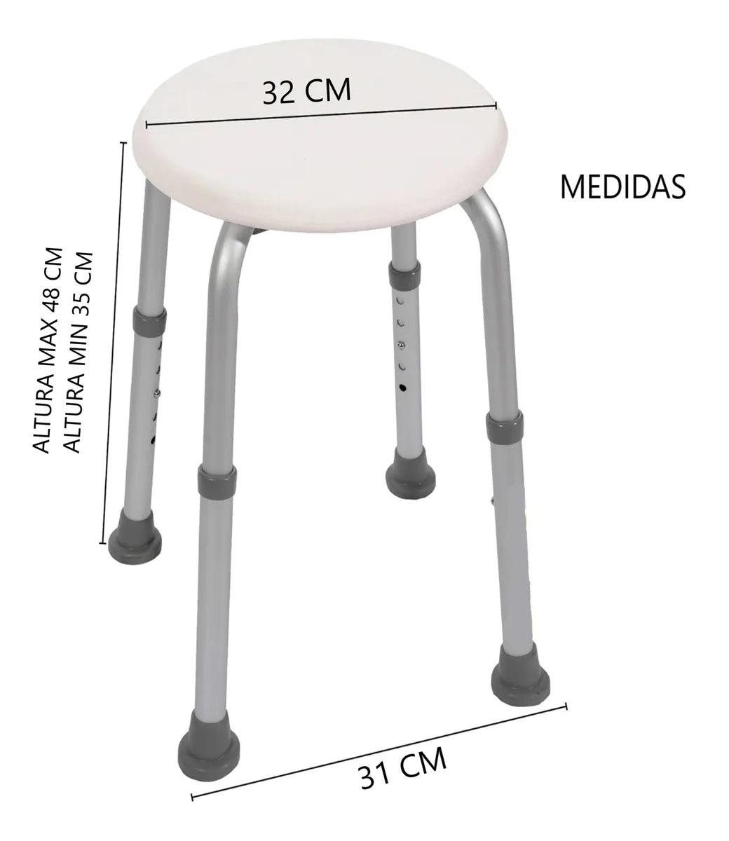 Piso O Silla De Ducha Aluminio Altura Ajustable