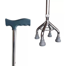 Baston Ortopedico Tipo T Cuadruple 4 Patas Altura Regulable