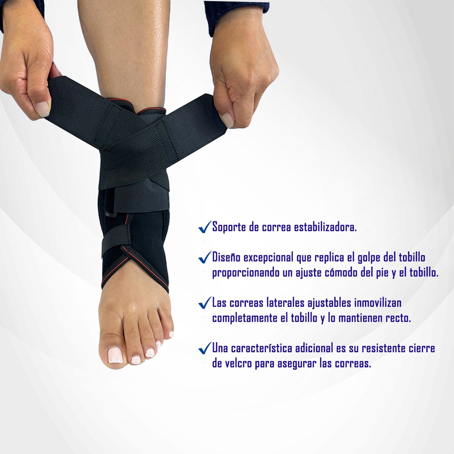 Tobillera Inmovilizadora Con Cintas De Velcro Ajustables