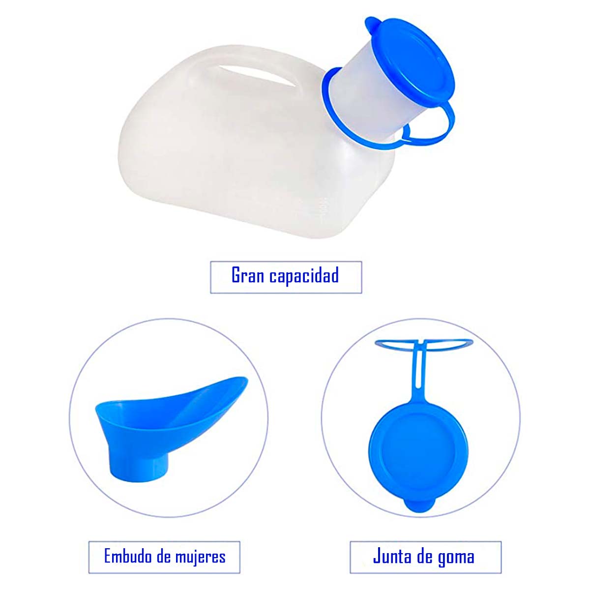 Pato Urinario Unisex Con Tapa y Accesorio