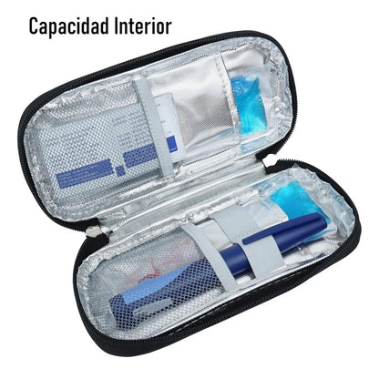 Bolso Estuche Porta Insulina Refrigerante Cooler Medicamento Flores Rojas