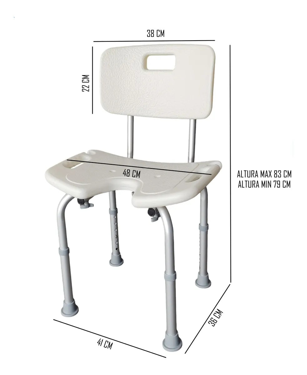 Silla De Ducha Con Rebaje Respaldo Altura Ajustable