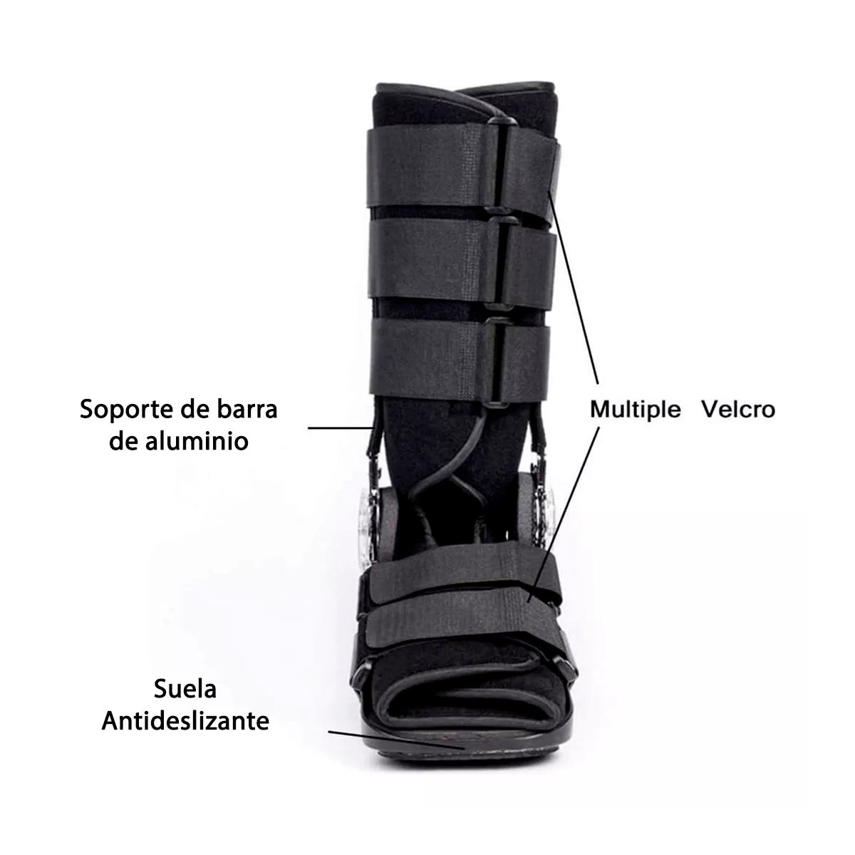 Bota Ortopédica Mecanismo Rom Angulo Regulable Negra