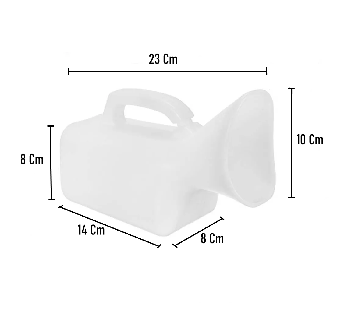 Pato Urinario Femenino Cuello Corto Portatil 1 Lt