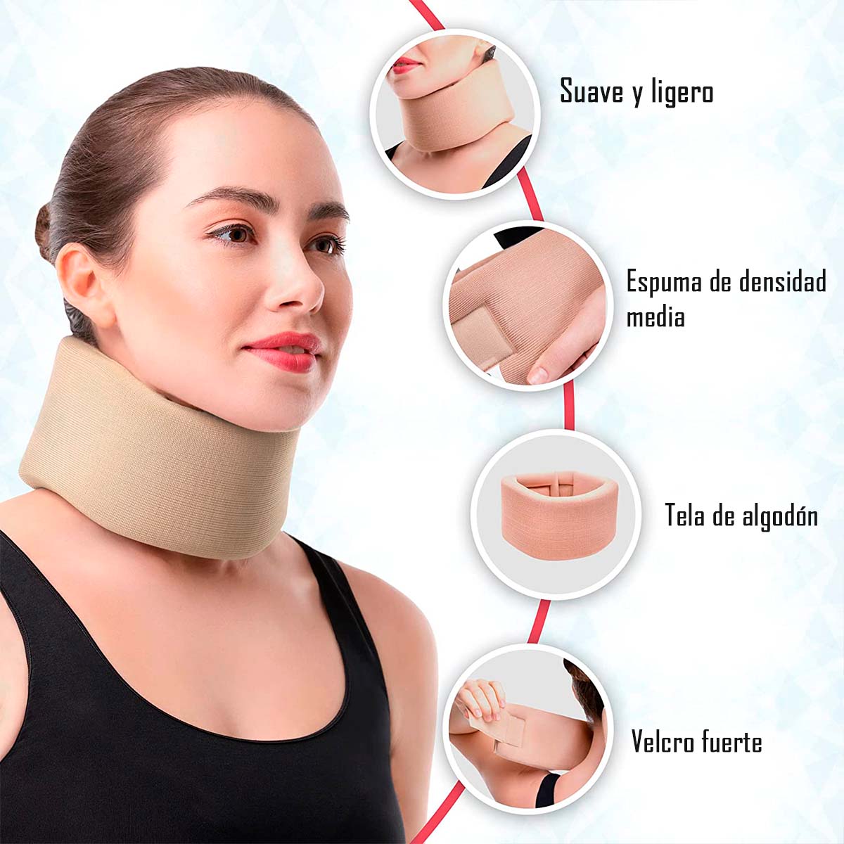 Cuello Collarin Cervical Blando Ortopedico Beige