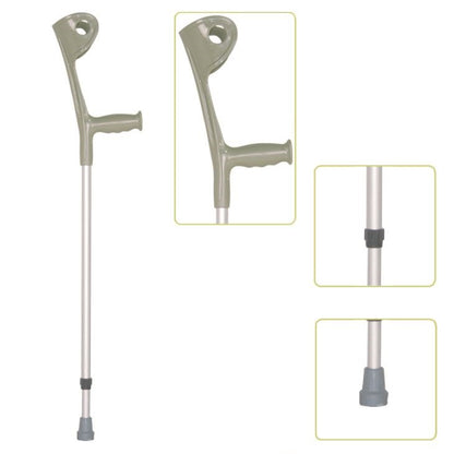 2 Muletas Codera Fija Canadiense Altura Ajustable Gris