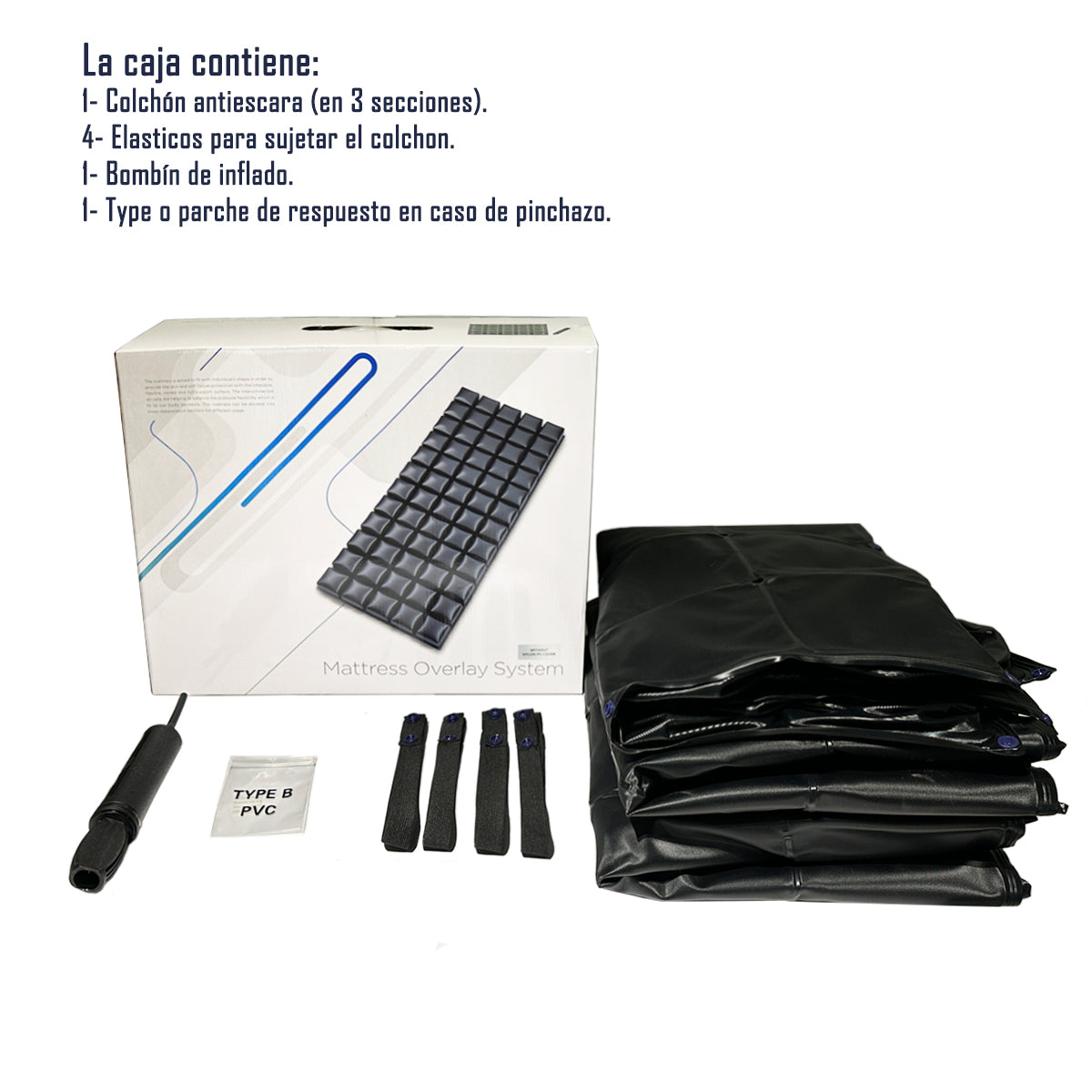 Colchon Antiescaras Inflable Flotación Seca Con Secciones