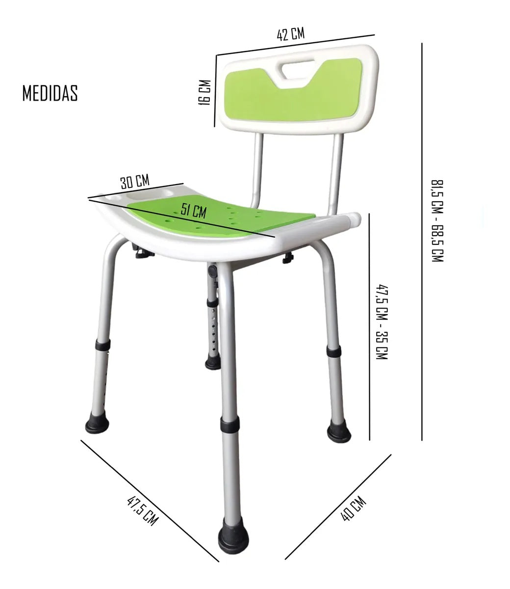 Silla De Ducha Para Baño Altura Ajustable