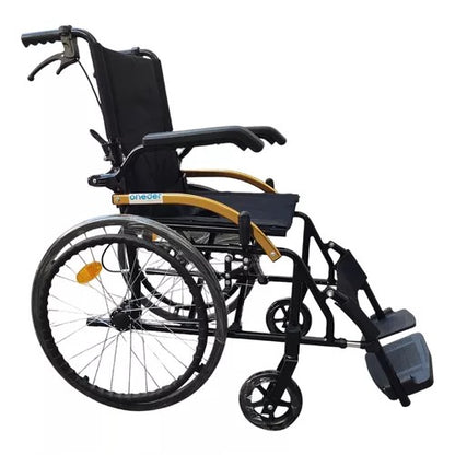 Silla De Ruedas Geriatrica Plegable  Freno Doble Rueda Maciza