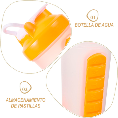 Botella De Agua 600ml + Pastillero Semanal
