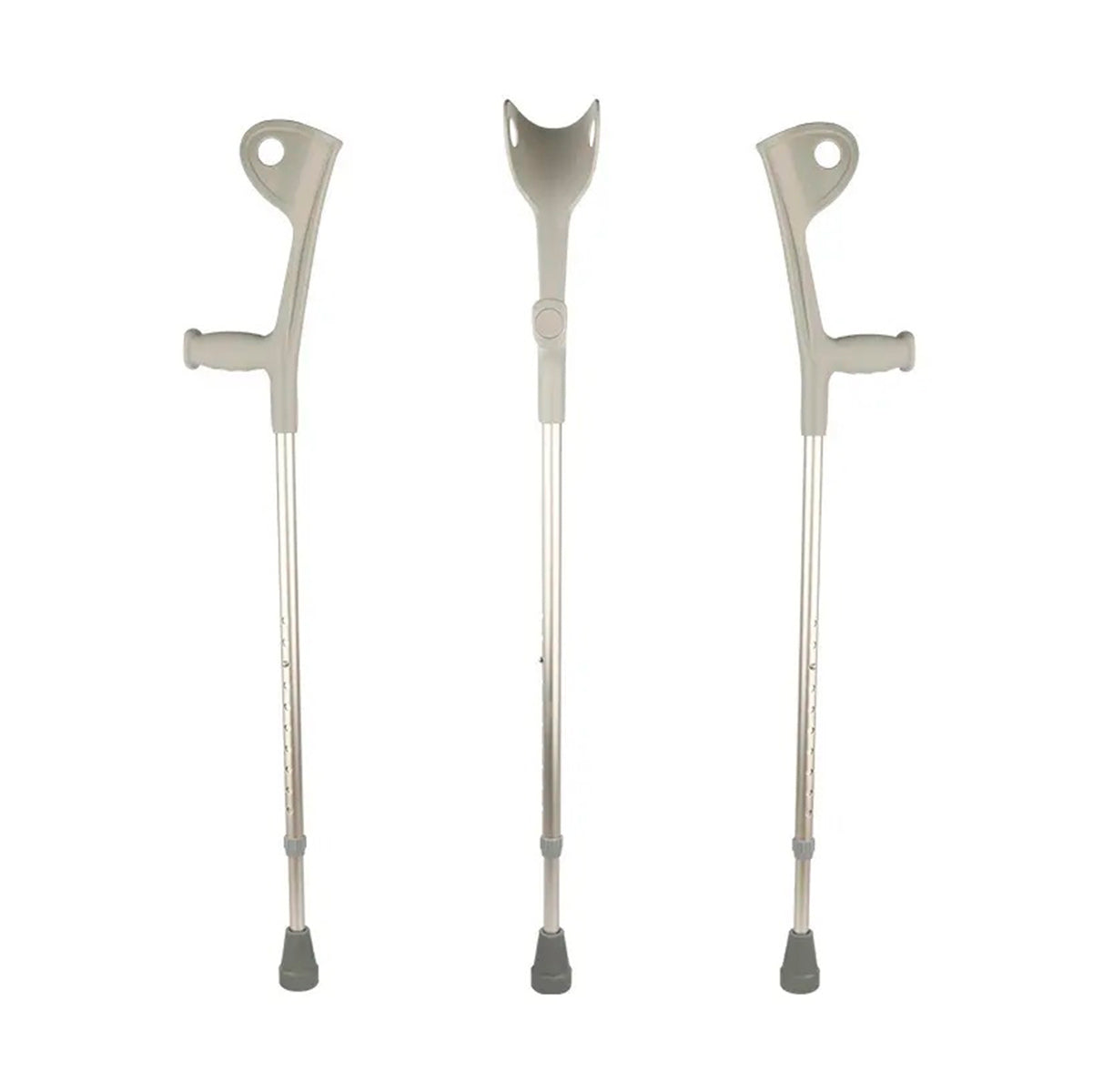 2 Muletas Codera Fija Canadiense Altura Ajustable Gris