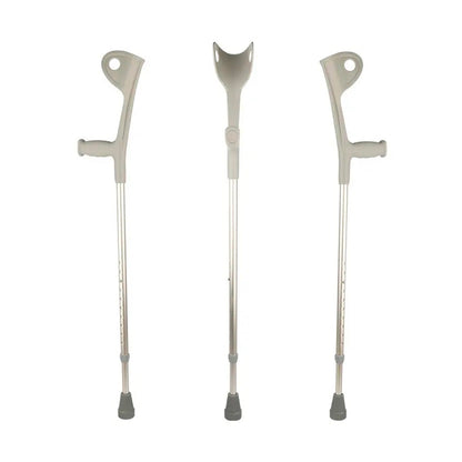 2 Muletas Codera Fija Canadiense Altura Ajustable Gris