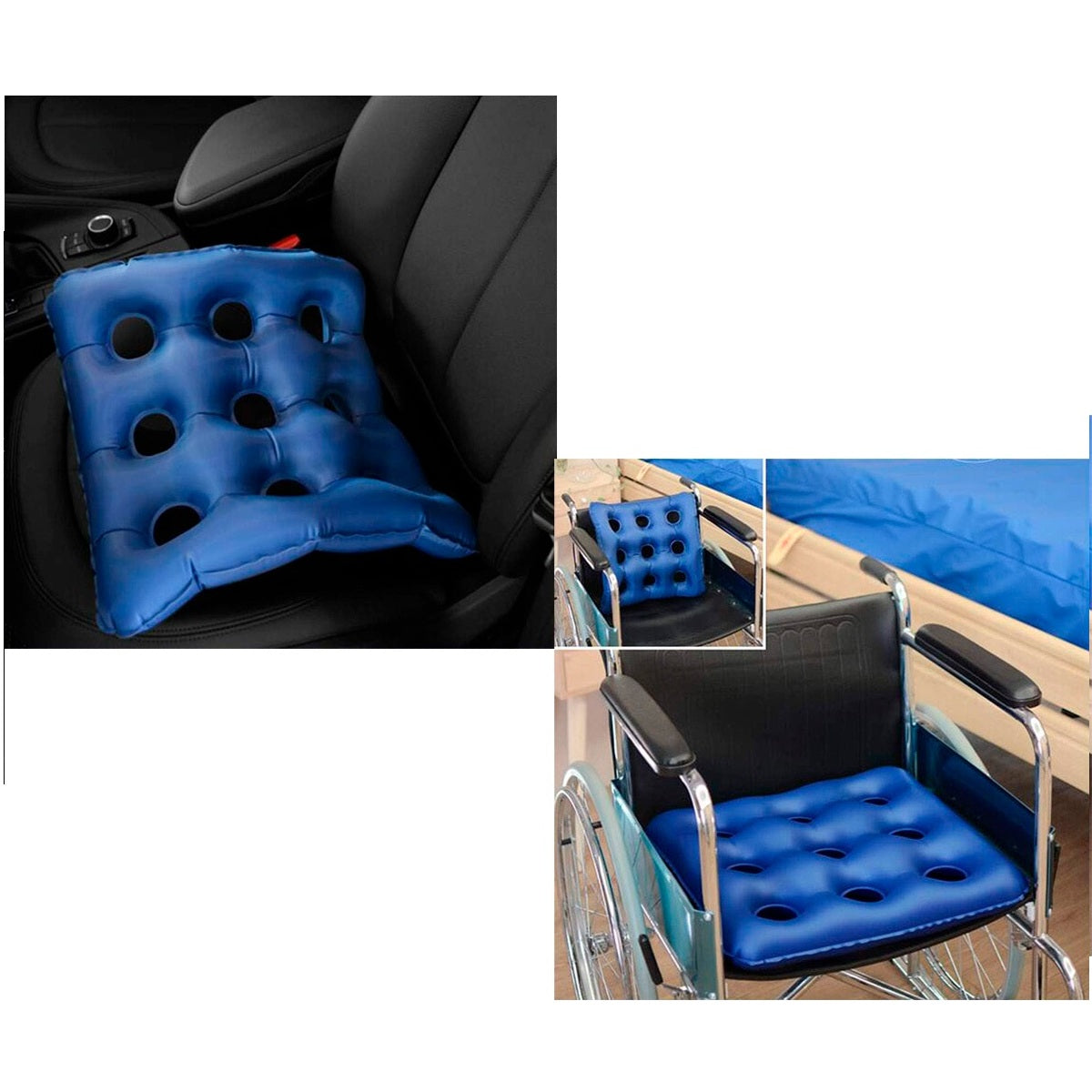 Cojín Asiento Antiescaras Ortopédico Inflable Silla De Rueda
