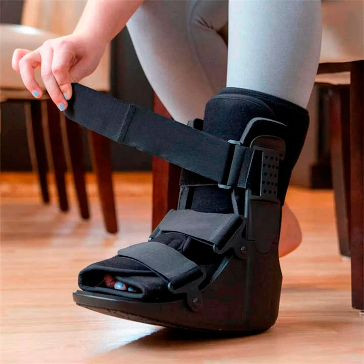 Bota Ortopédica Corta Cam Walker Para Pie Baja Negra Oneder