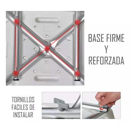 Silla De Ducha Para Baño Ajutable En Altura Portatil