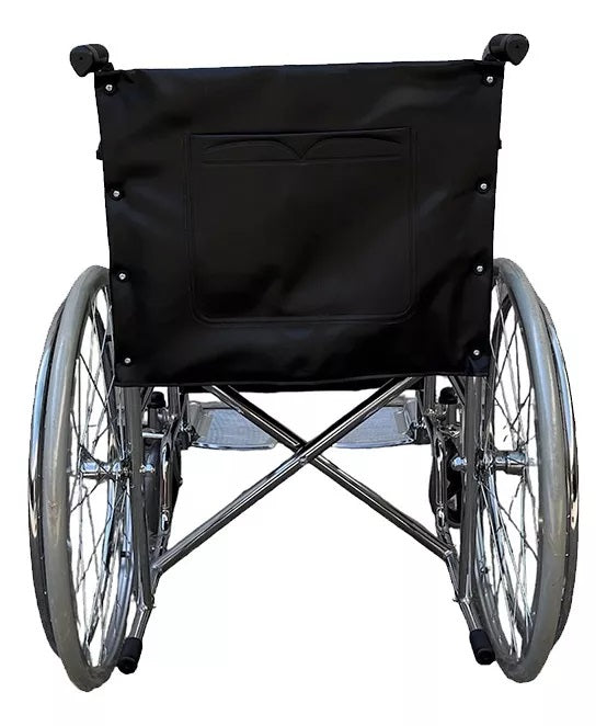 Silla de Ruedas Estandar Con Ruedas Macizas Cromada