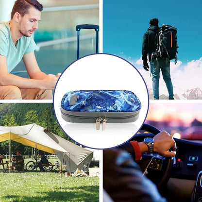 Bolso Estuche Porta Insulina Refrigerante Cooler Medicamento Mármol Azul