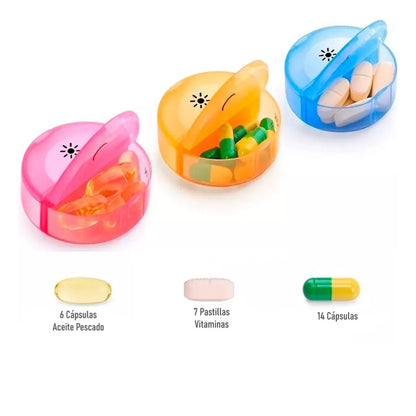 Pastillero Semanal Organizador Portátil 2 Tomas Diarias