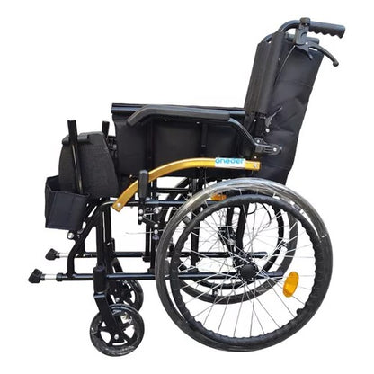Silla De Ruedas Geriatrica Plegable  Freno Doble Rueda Maciza