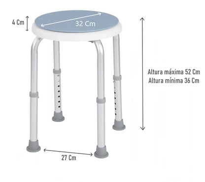 Piso Silla De Ducha Redondo Giratorio Altura Ajustable