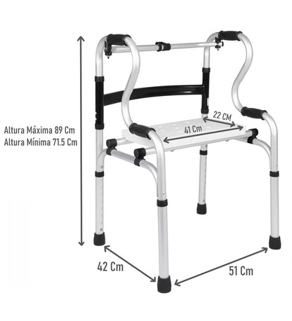 Andador Burrito Plegable 2 En 1 Silla De Ducha Portatil