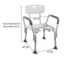 Silla De Ducha Para Baño Aluminio Con Rebaje Y Apoyabrazos