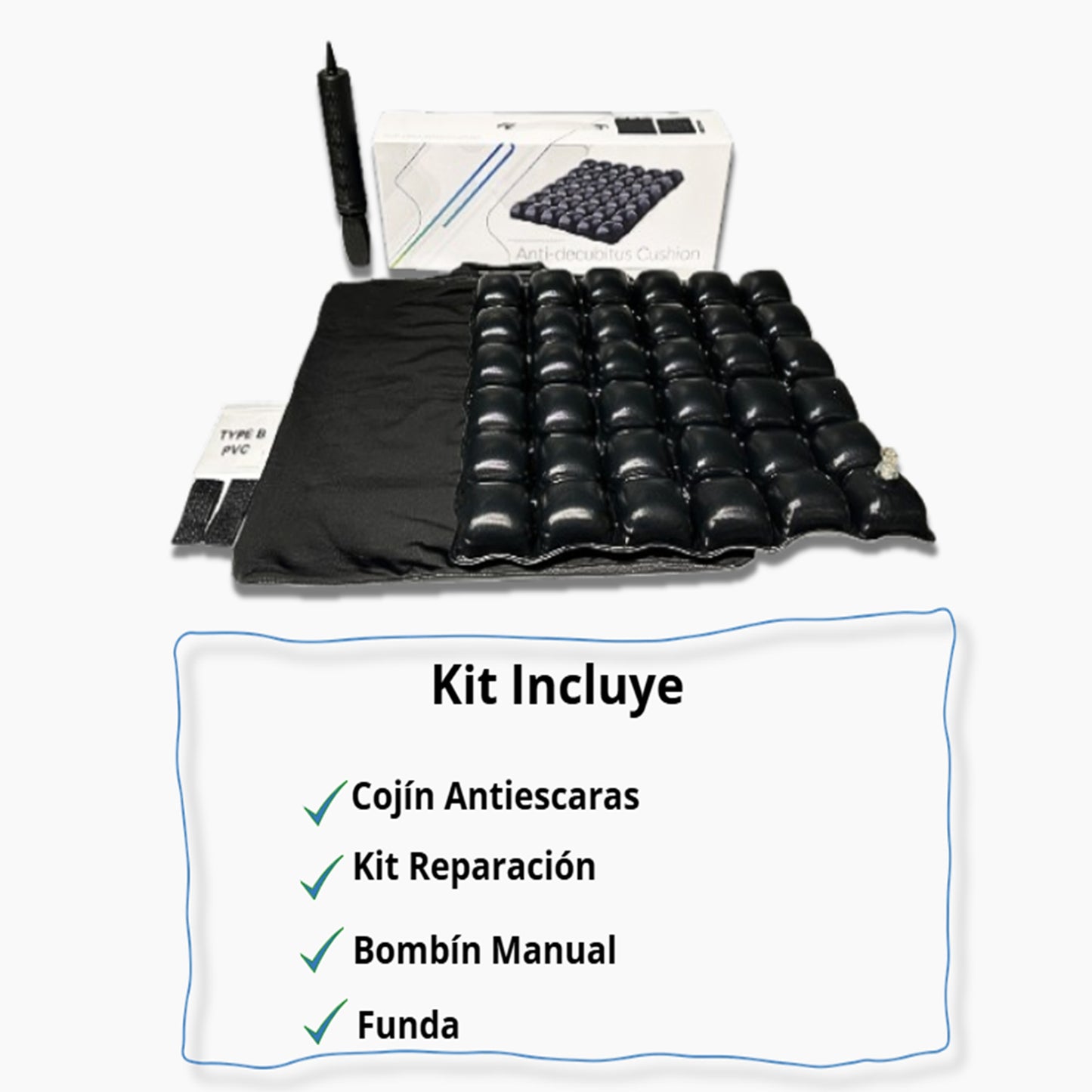 Cojín Antiescaras Celdas De Aire Incluye Funda