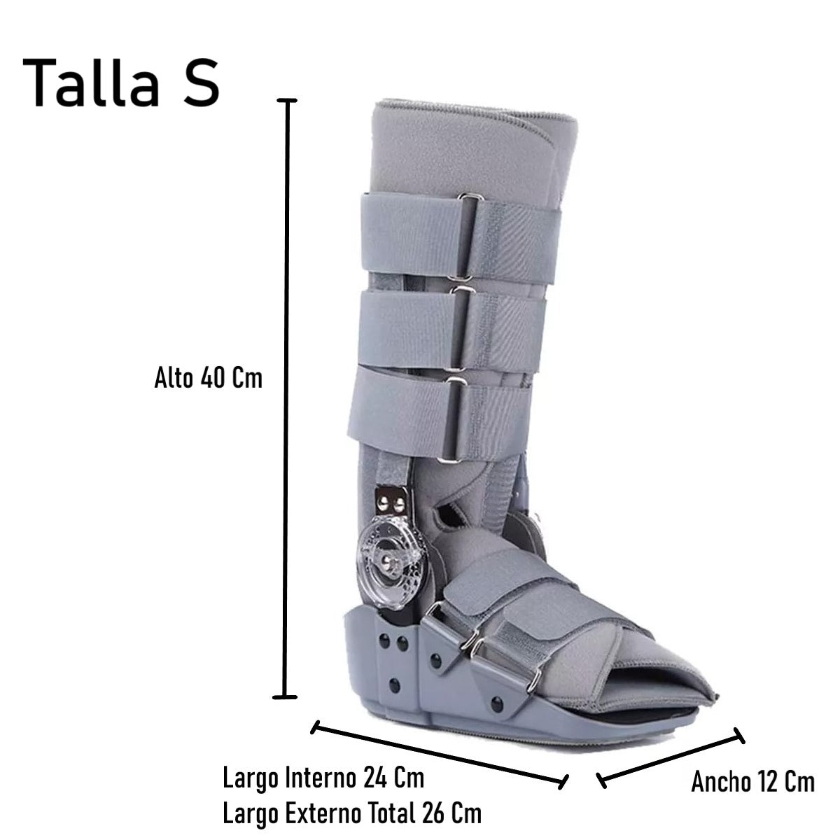 Bota Ortopédica Mecanismo Rom Cam Walker Alta Gris Oneder