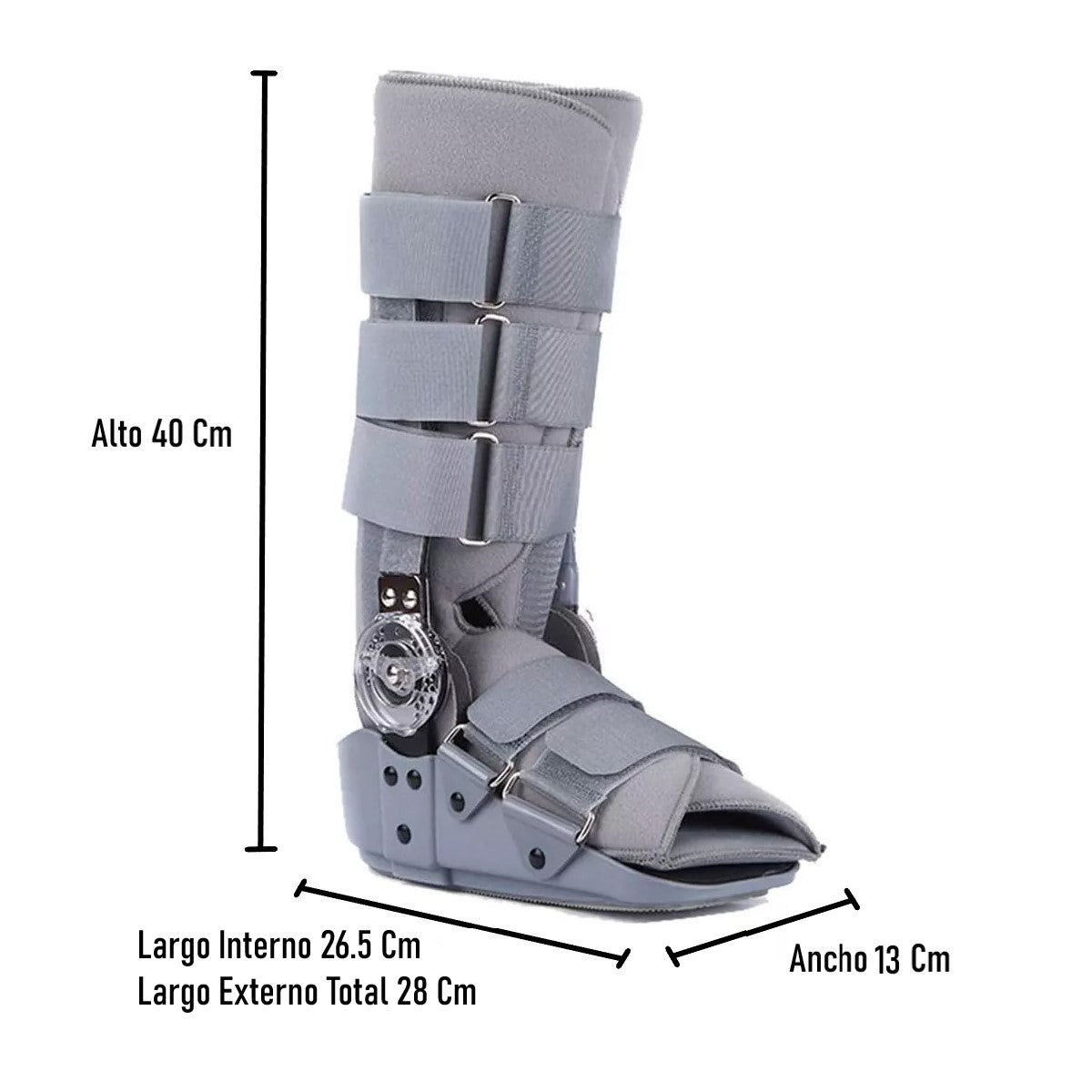 Bota Ortopédica Mecanismo Rom Angulo Regulable Gris