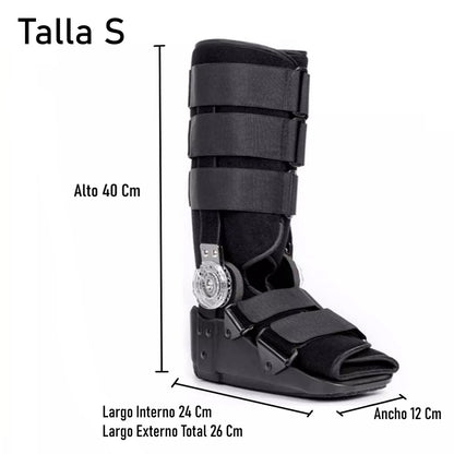 Bota Ortopédica Mecanismo Rom Cam Walker Alta Negra Oneder