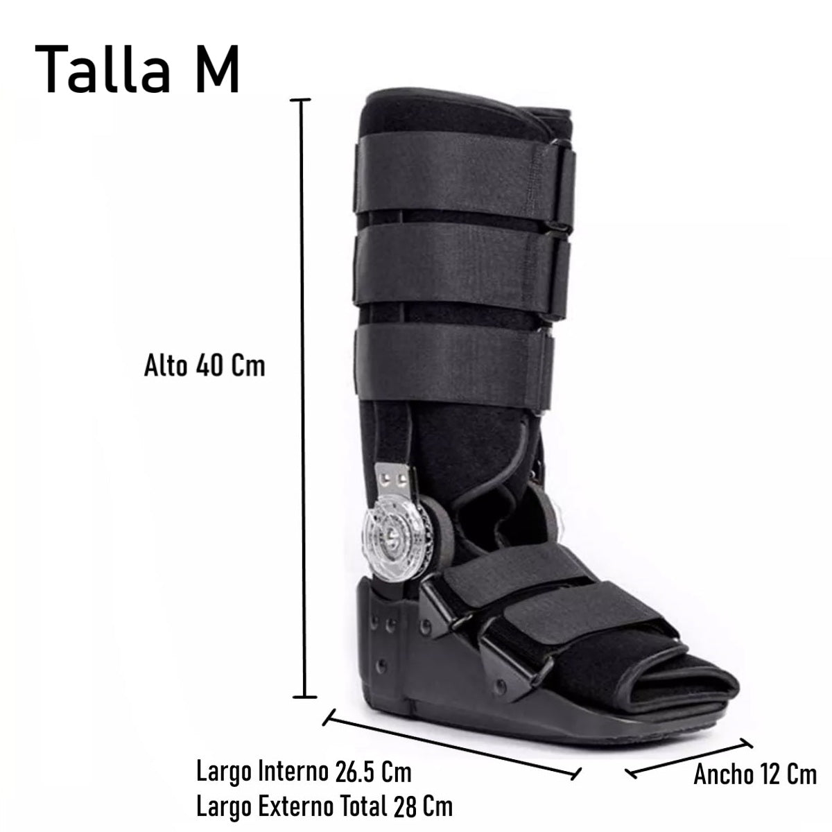 Bota Ortopédica Mecanismo Rom Cam Walker Alta Negra Oneder