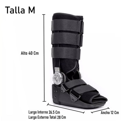 Bota Ortopédica Mecanismo Rom Cam Walker Alta Negra Oneder