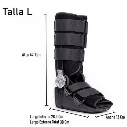 Bota Ortopédica Mecanismo Rom Cam Walker Alta Negra Oneder