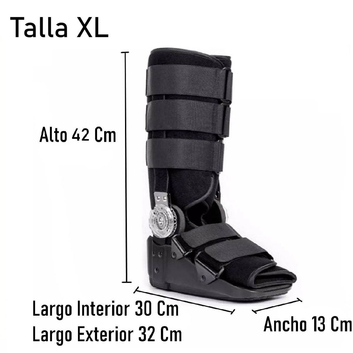 Bota Ortopédica Mecanismo Rom Cam Walker Alta Negra Oneder