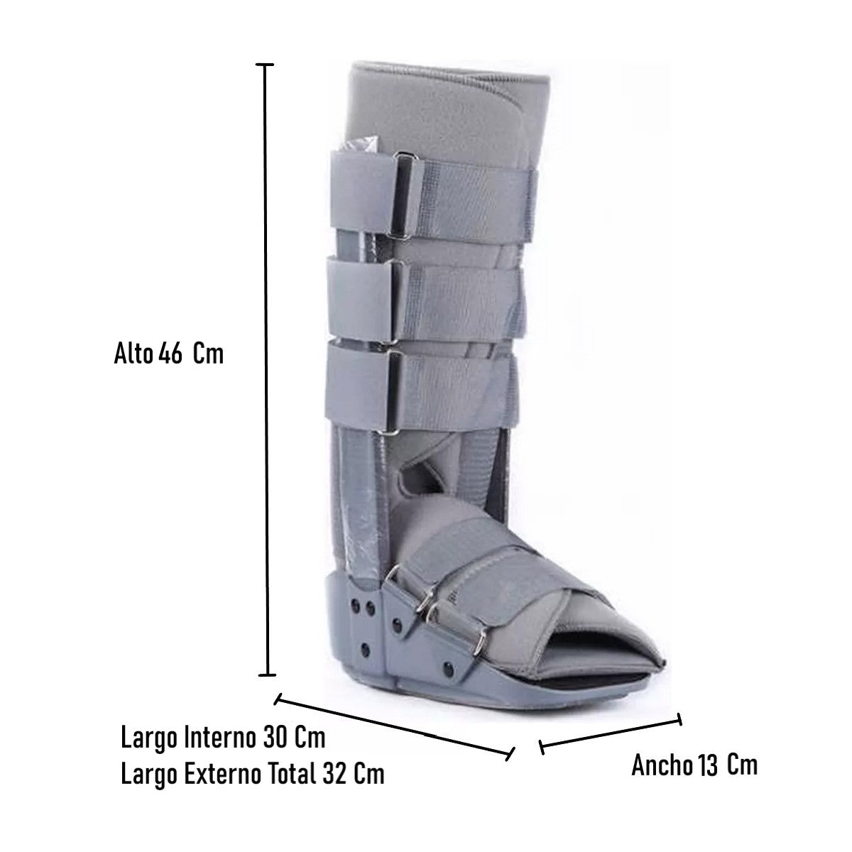 Bota Ortopédica Larga Inmovilizadora Gris
