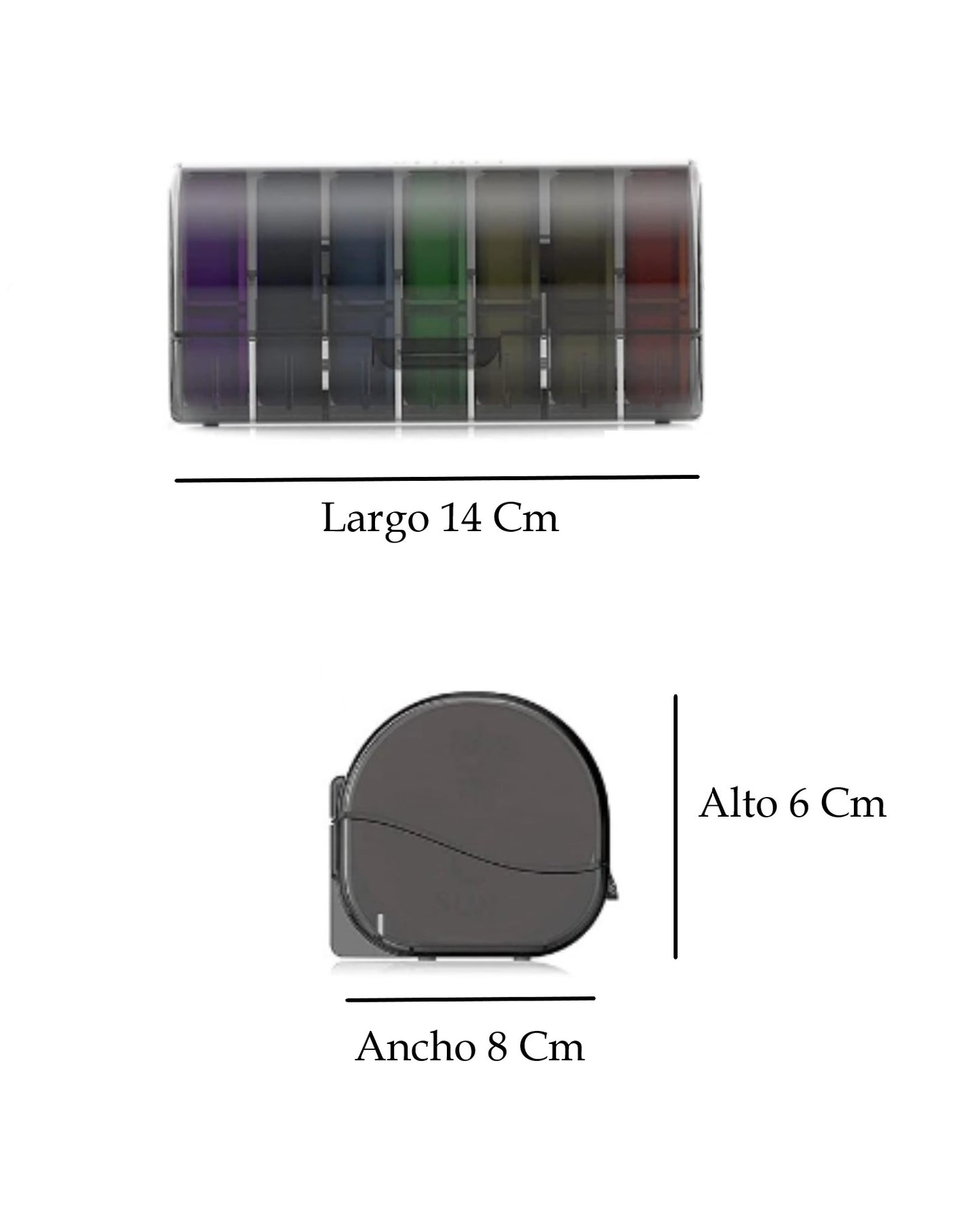 Pastillero Semanal Organizador Portátil 2 Tomas Diarias