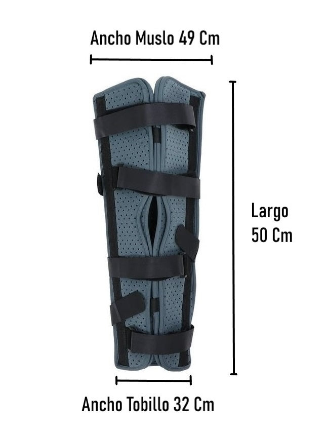 Inmovilizador De Rodilla Tripanel Con Velcro Ajustable Largo