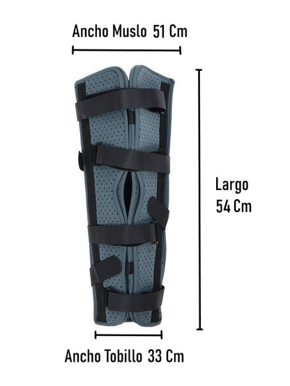 Inmovilizador De Rodilla Tripanel Con Velcro Ajustable Largo