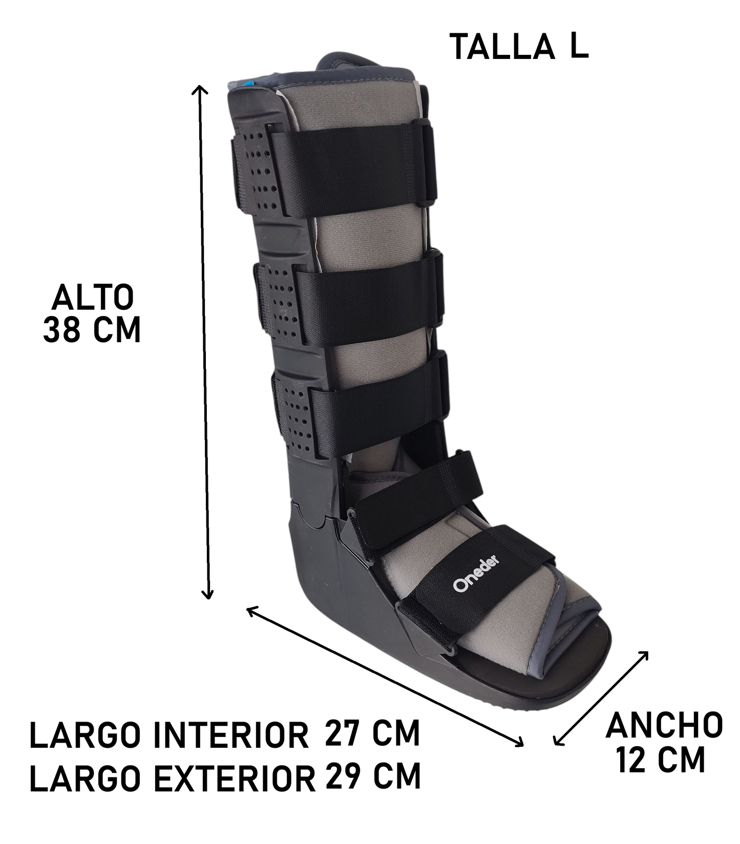 Bota Ortopédica Cam Walker Larga Premium Pie Adulto Oneder