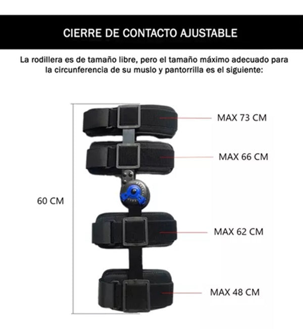 Rodillera Rom Con Bisagras Ajustable De 0 A 120 Grados